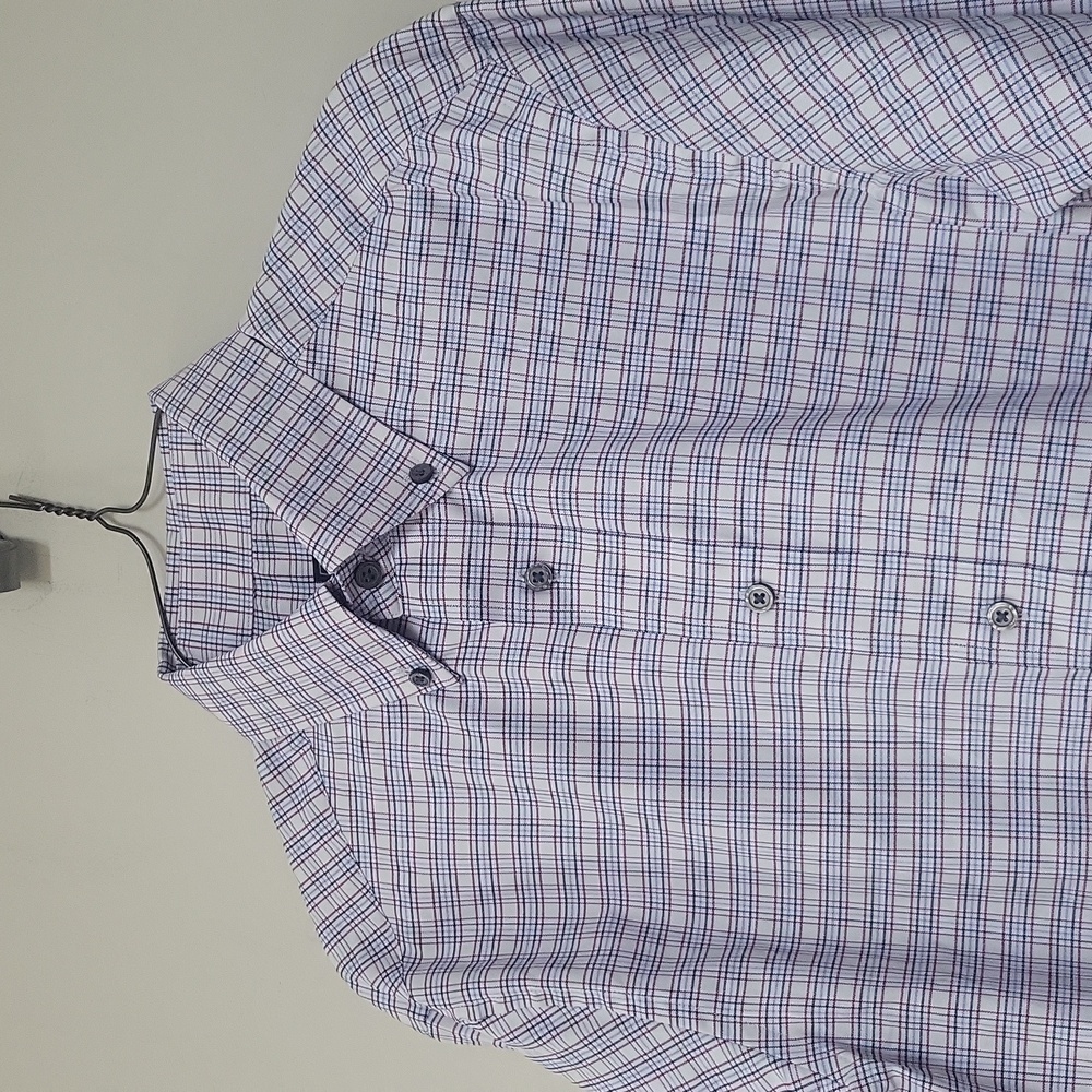 JOS. A. BANK Traveler Tailored Fit Blue Red Plaid Shirt